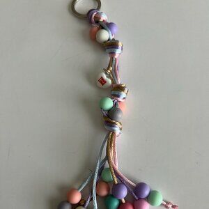 Keychain, Single Key, handmade, multicolor.